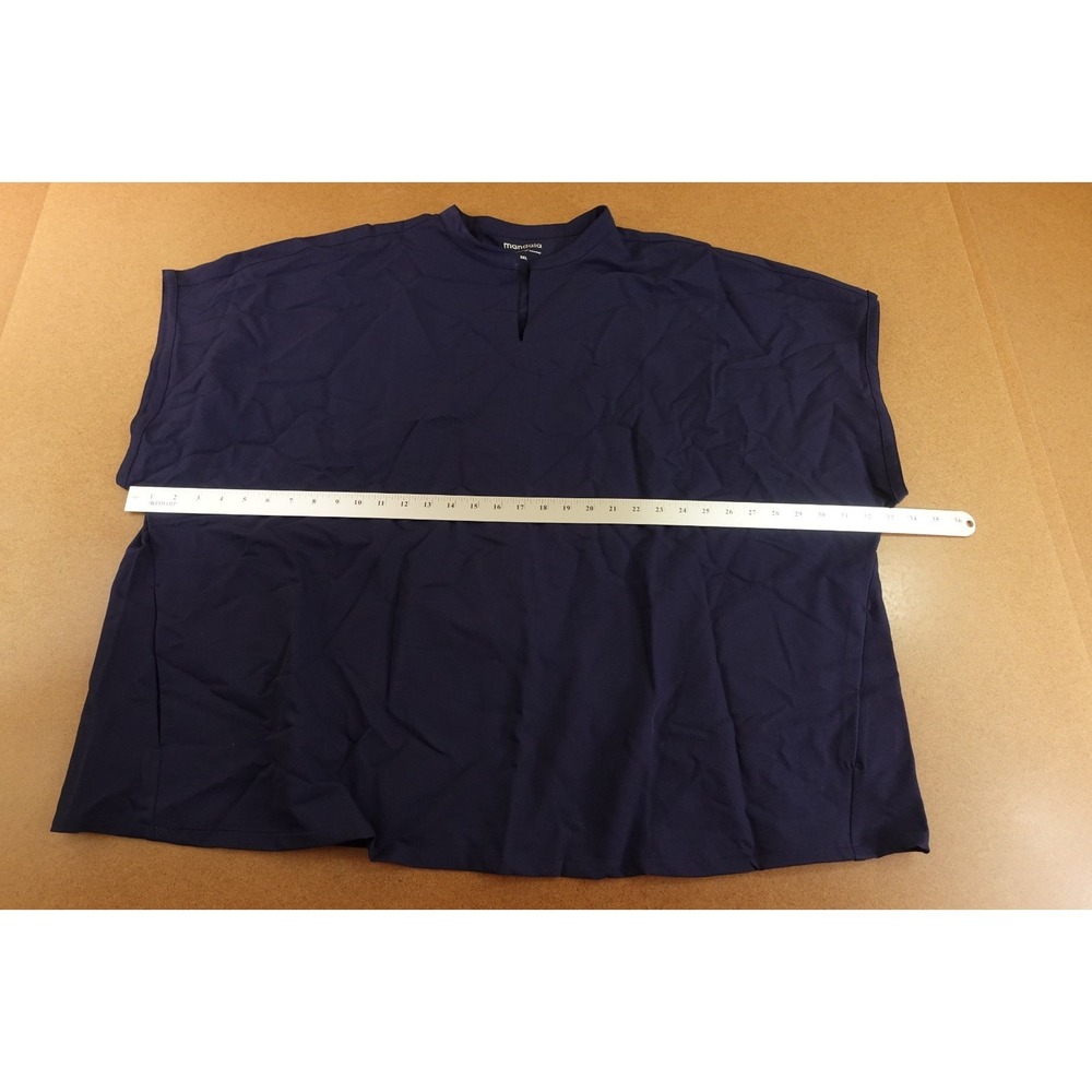 Mandala Womens Size 5XL Navy Blue Mandarin Short Dolman Sleeve Scrub Top NWT - Picture 7 of 11